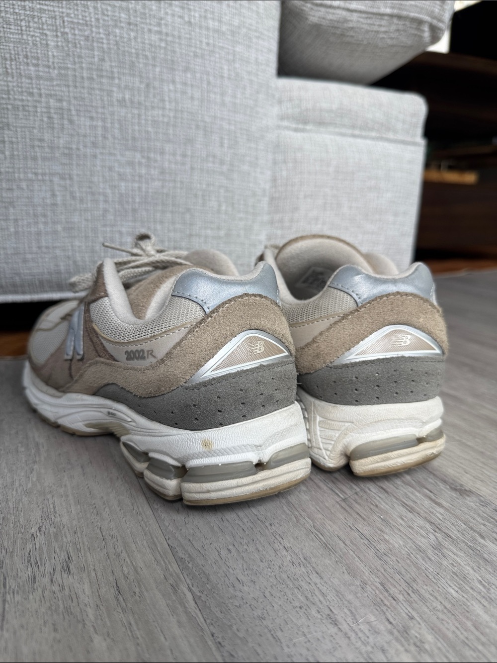 New Balance Beige and Cream 2002R Athletic Sneakers - Picture 5 of 7